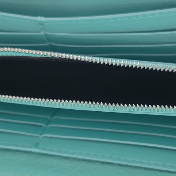 TIFFANY BLUE CALF SKIN LONG WALLET - Picture 4 of 9
